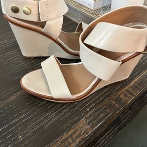 Cream color Calvin Klein wedge heel shoes size 10. Gently worn.